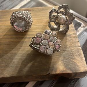 Silver costume jewelry rings